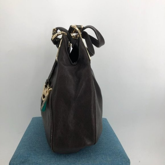 Michael Kors Matilda Brown pebble Leather and Snakeskin Zipper Hobo Bag - Picture 3 of 7